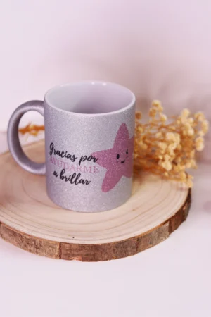 Taza efecto purpurina